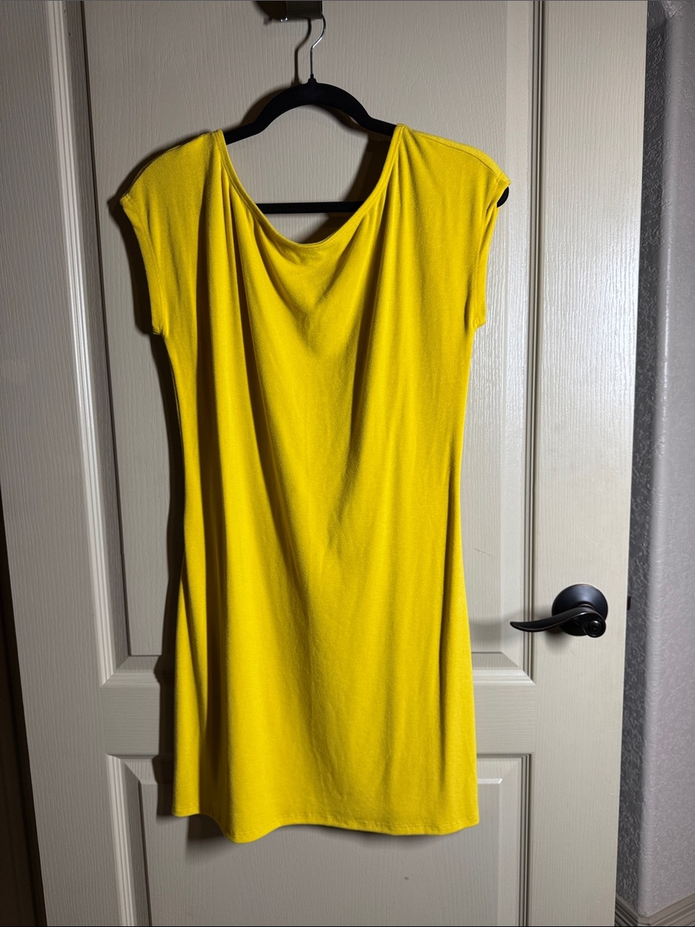 FP Beach Yellow Backless Cap-Sleeve Shift Dress